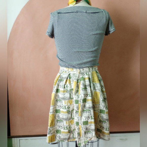 Modcloth Fervour "Faire Un Voyage" Skirt L 12 14 French Parisian Chic Retro VLV - Picture 3 of 5